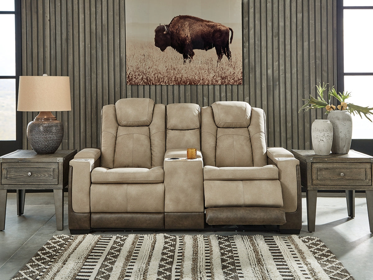 Auburndale Furniture Outlet - Ashley Furniture - Next-Gen DuraPella Living Room - PWR REC Loveseat/CON/ADJ HDRST / Sand - 2200318