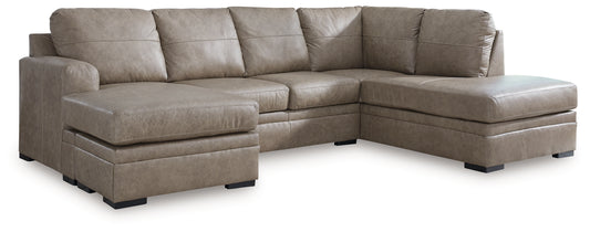 Auburndale Furniture Outlet - Ashley Furniture - Amuleto Sectional - RAF 2-Piece Sectional with Chaise / Desert - 22405S2