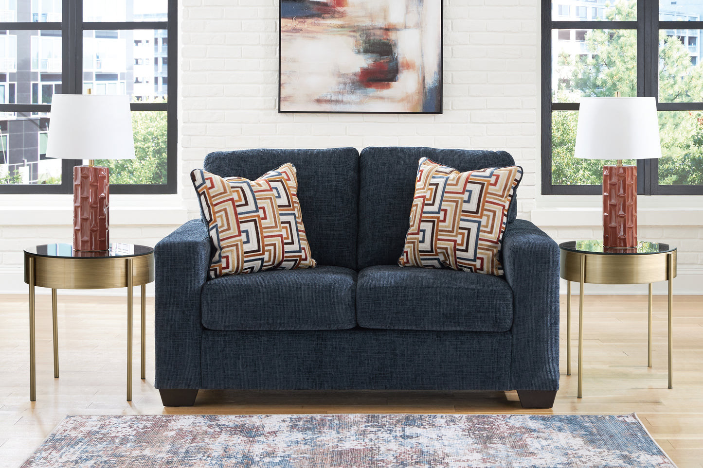 Auburndale Furniture Outlet - Ashley Furniture - Aviemore Living Room - Loveseat / Ink - 2430335