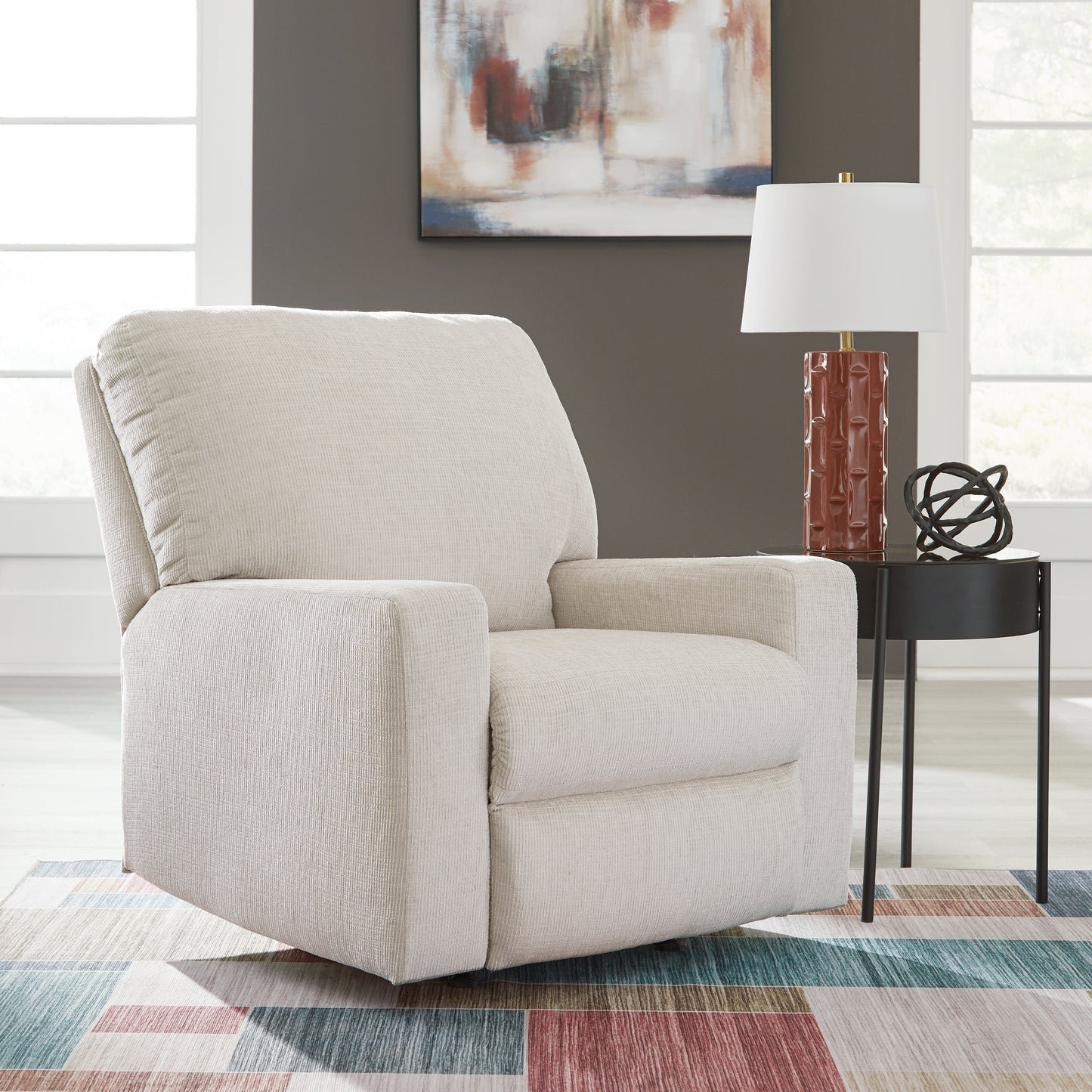 Auburndale Furniture Outlet - Ashley Furniture - Aviemore Living Room - Rocker Recliner / Stone - 2430525