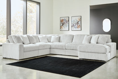 Auburndale Furniture Outlet - Ashley Furniture - Stupendous Sectional - RAF 6-Piece Sectional with Chaise / Alloy - 25903S22