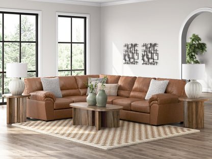 Auburndale Furniture Outlet - Ashley Furniture - WillowBend Sectional - LAF 3-Piece Sectional / Caramel - PC27704S4