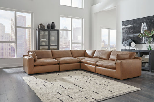 Auburndale Furniture Outlet - Ashley Furniture - Emilia Sectional - RAF 7-Piece Sectional / Caramel - 30901S6