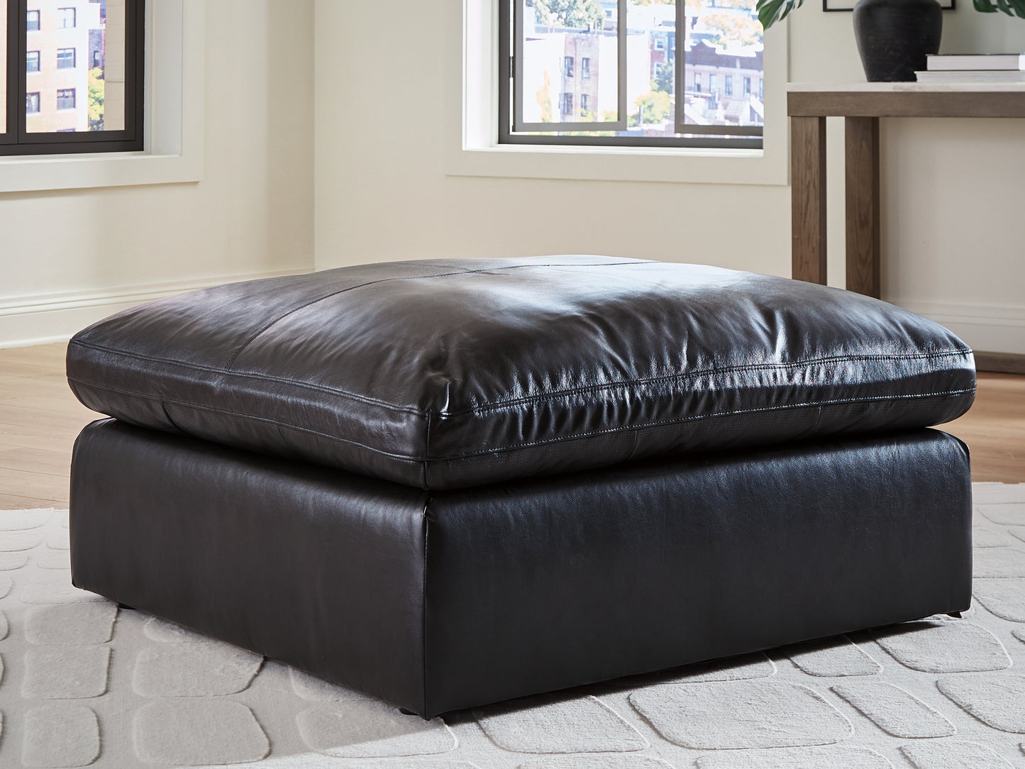 Auburndale Furniture Outlet - Ashley Furniture - Emilia Sectional - Oversized Accent Ottoman / Black - 3090208