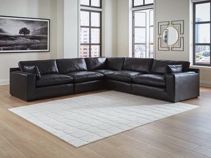 Auburndale Furniture Outlet - Ashley Furniture - Emilia Sectional - RAF 5-Piece Sectional / Black - 30902S4