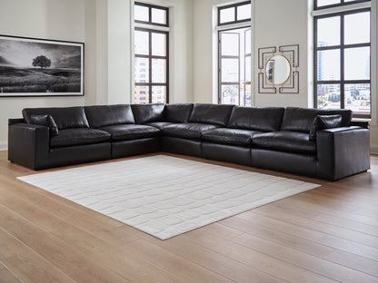 Auburndale Furniture Outlet - Ashley Furniture - Emilia Sectional - RAF 6-Piece Sectional / Black - 30902S5