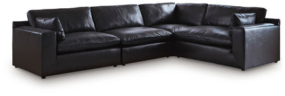 Auburndale Furniture Outlet - Ashley Furniture - Emilia Sectional - RAF 4-Piece Sectional / Black - 30902S3