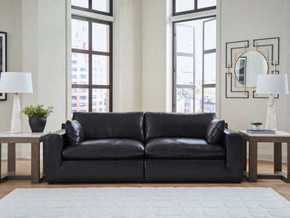 Auburndale Furniture Outlet - Ashley Furniture - Emilia Sectional - RAF 2-Piece Sectional Loveseat / Black - 30902S1
