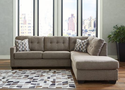 Auburndale Furniture Outlet - Ashley Furniture - Mahoney Sectional - 2-Piece Sleeper Sectional with Chaise / Chocolate - 31005S4