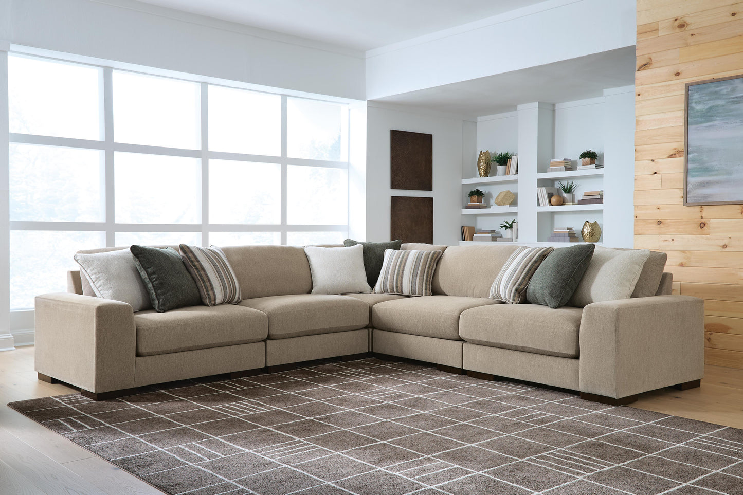 Auburndale Furniture Outlet - Ashley Furniture - Linenhause Sectional - RAF 5-Piece Sectional - 31803S17