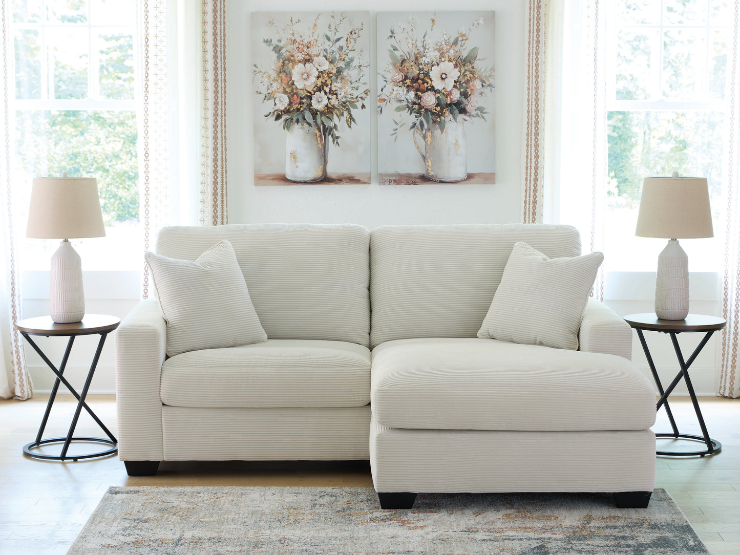 Auburndale Furniture Outlet - Ashley Furniture - Greenbriar Living Room - Sofa Chaise / Ivory - PC3200618