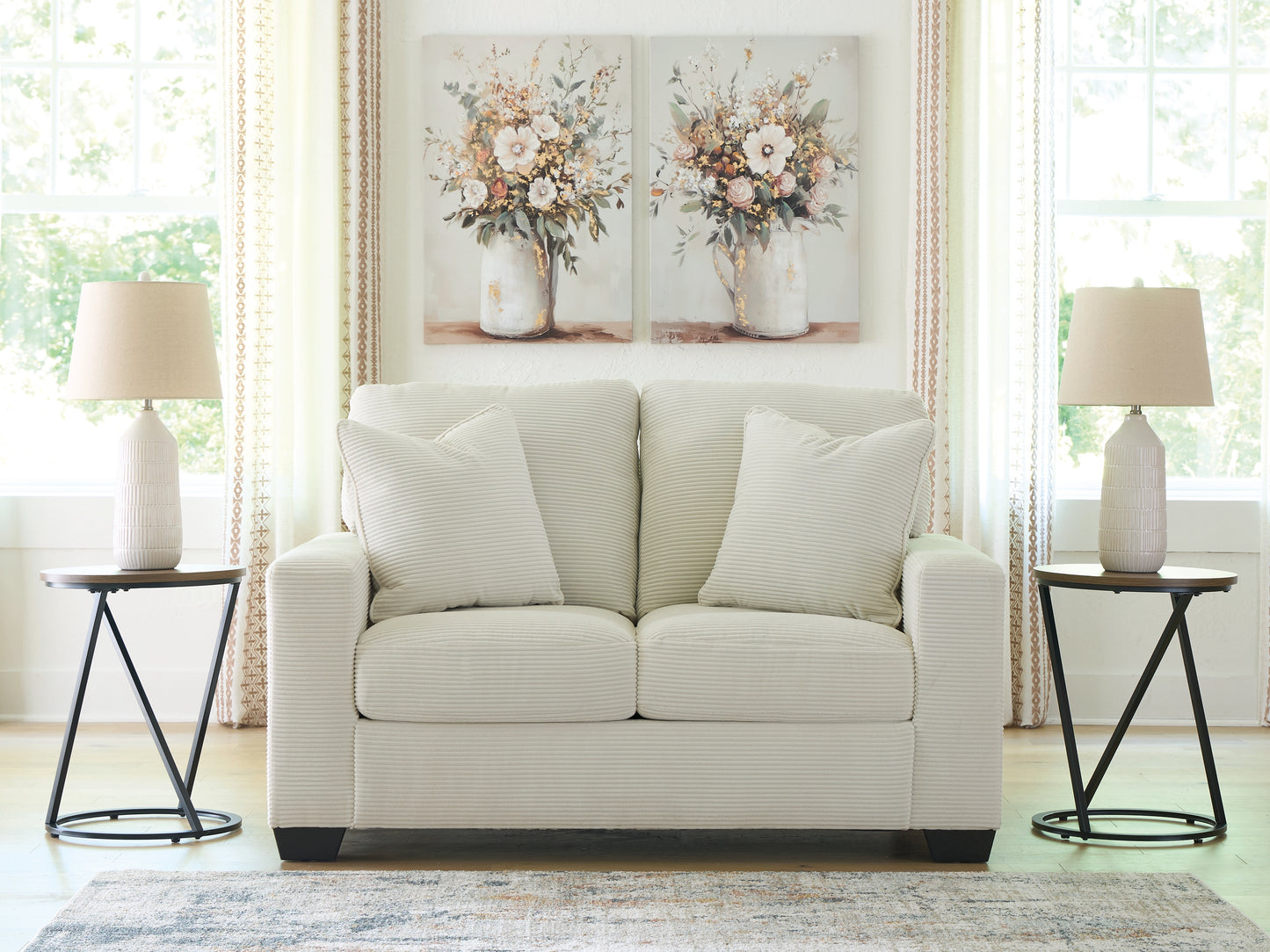 Auburndale Furniture Outlet - Ashley Furniture - Greenbriar Living Room - Loveseat / Ivory - PC3200635
