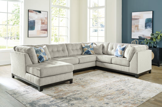 Auburndale Furniture Outlet - Ashley Furniture - Maxon Place Sectional - 3-Piece Sectional with Chaise / Stone - 33004S2