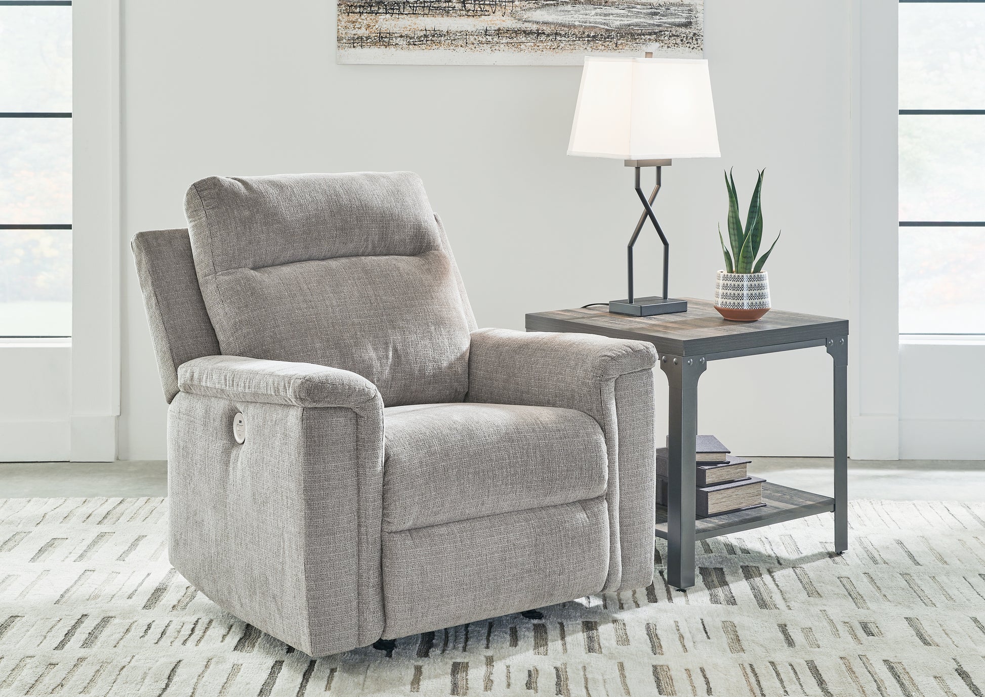 Auburndale Furniture Outlet - Ashley Furniture - Barnsana Living Room - Power Rocker Recliner / Ash - 3320198