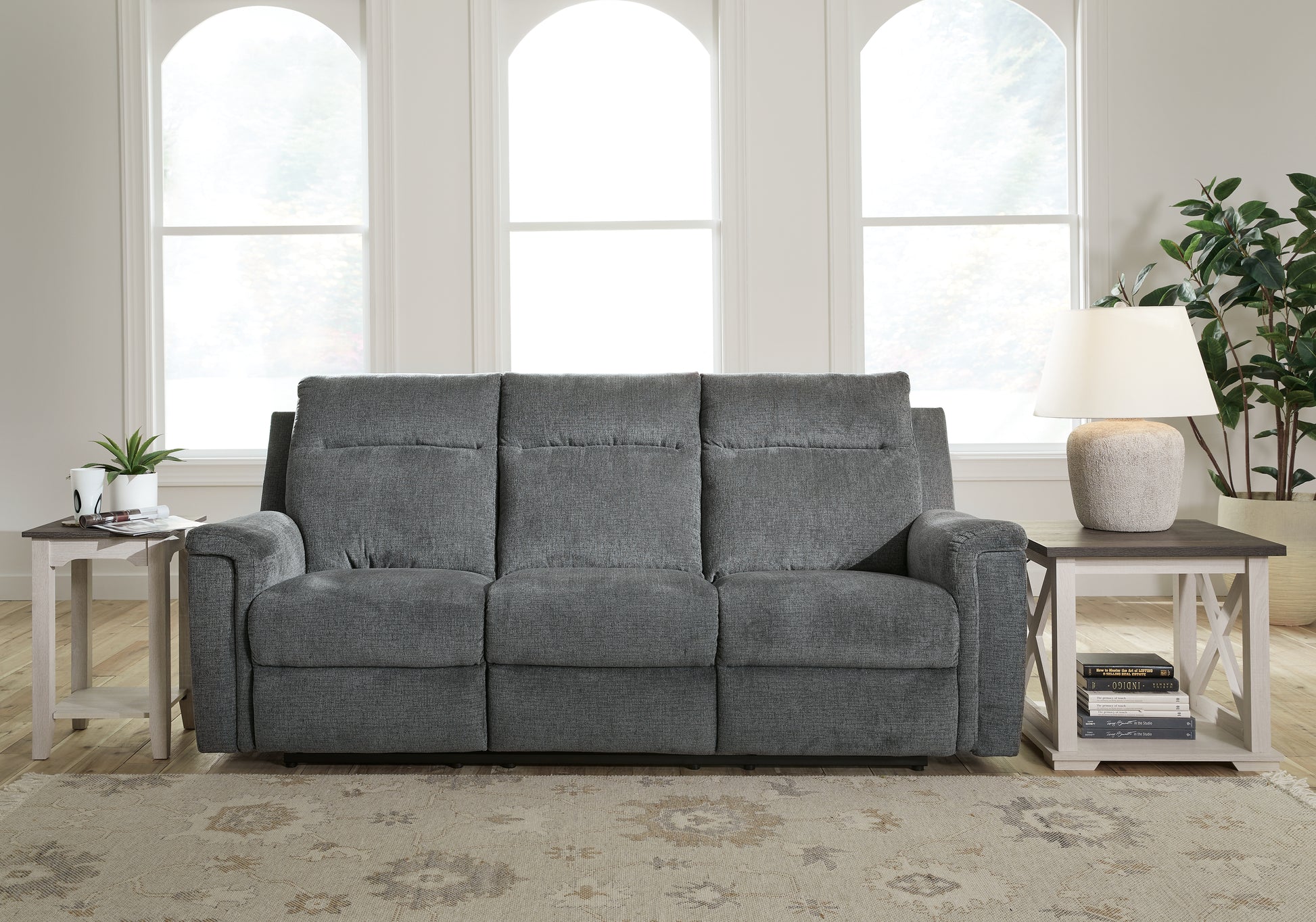 Auburndale Furniture Outlet - Ashley Furniture - Barnsana Living Room - Reclining Power Sofa / Gravel - 3320287