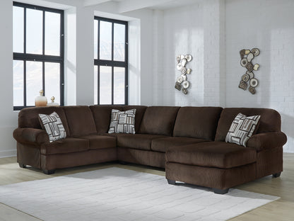 Auburndale Furniture Outlet - Ashley Furniture - Kimlee Sectional - LAF 3-Piece Sectional with Chaise / Chocolate - PC35603S2