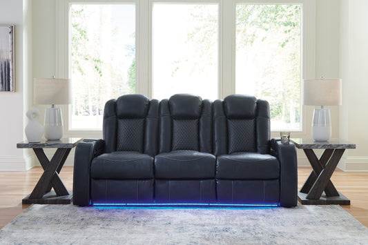 Auburndale Furniture Outlet - Ashley Furniture - Fyne-Dyme Living Room - PWR REC Loveseat/CON/ADJ HDRST / Sapphire - 3660318