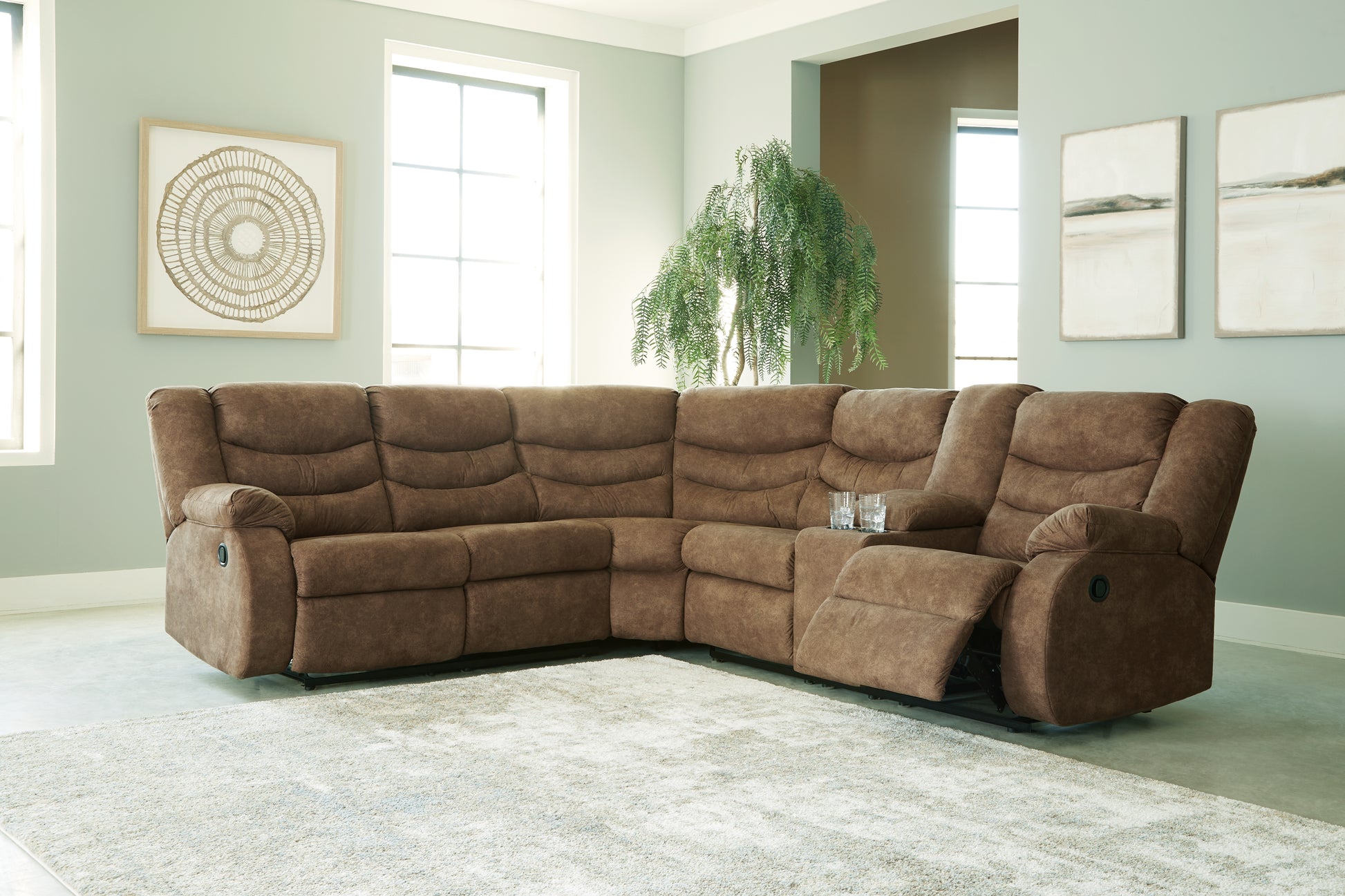 Auburndale Furniture Outlet - Ashley Furniture - Partymate Sectional - 2-Piece Reclining Sectional / Slate - 36903S2