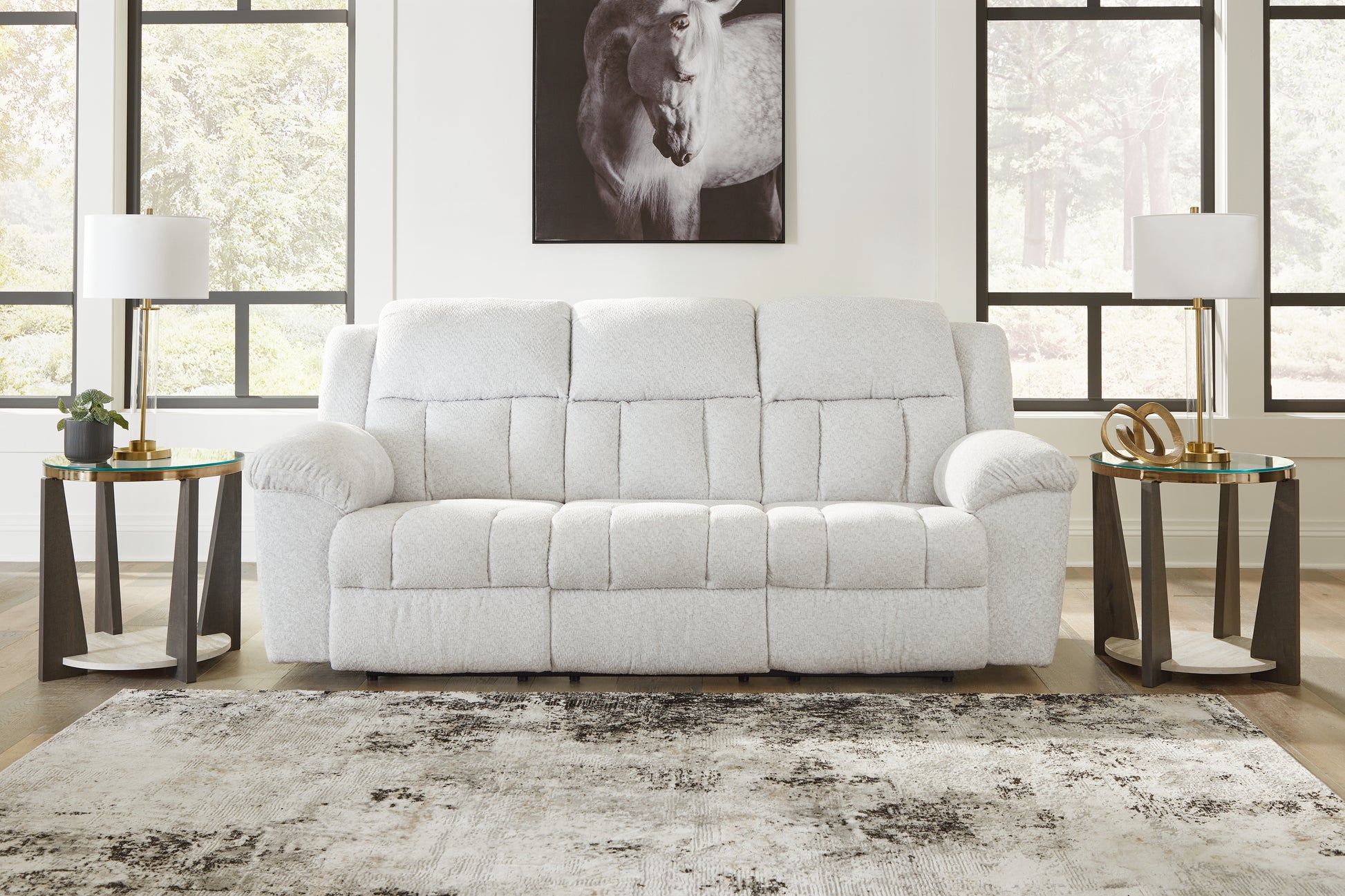 Auburndale Furniture Outlet - Ashley Furniture - Frohn Living Room - Reclining Sofa / Snow - 3740588
