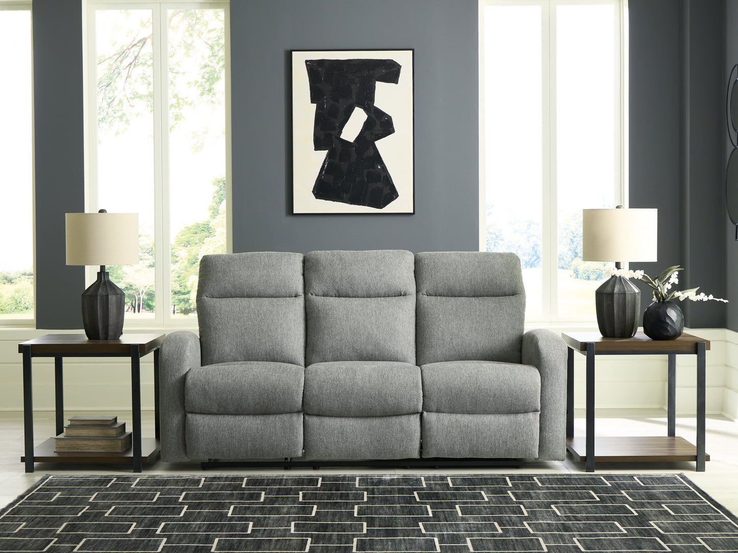 Auburndale Furniture Outlet - Ashley Furniture - Gauntlet Living Room - Reclining Sofa / Sterling - PC4220488