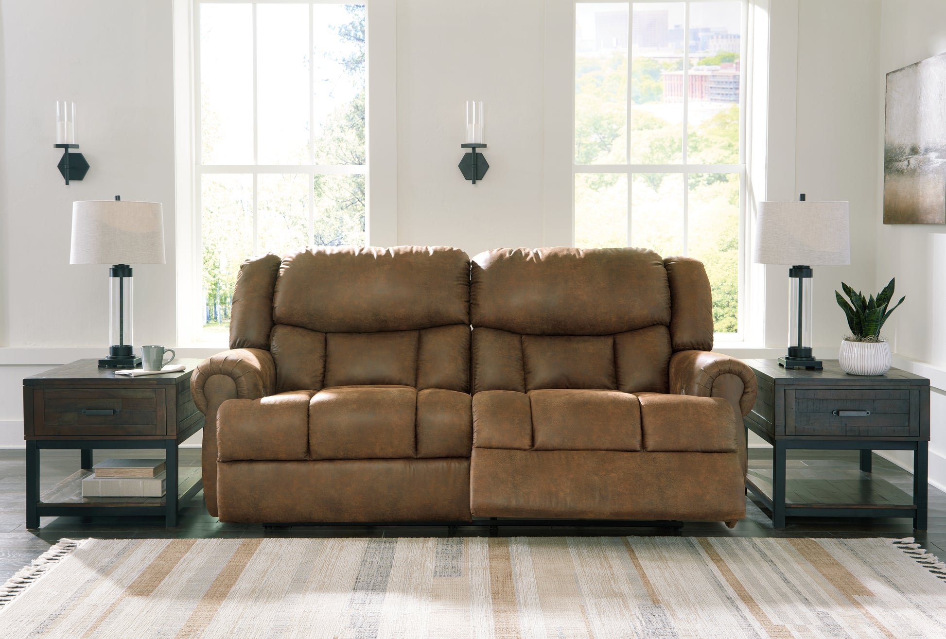 Auburndale Furniture Outlet - Ashley Furniture - Boothbay Living Room - 2 Seat Reclining Power Sofa / Auburn - 4470447