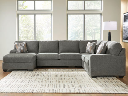Auburndale Furniture Outlet - Ashley Furniture - Revenna Sectional - RAF 3-Piece Sleeper Sectional with Chaise / Greystone - PC48405S5