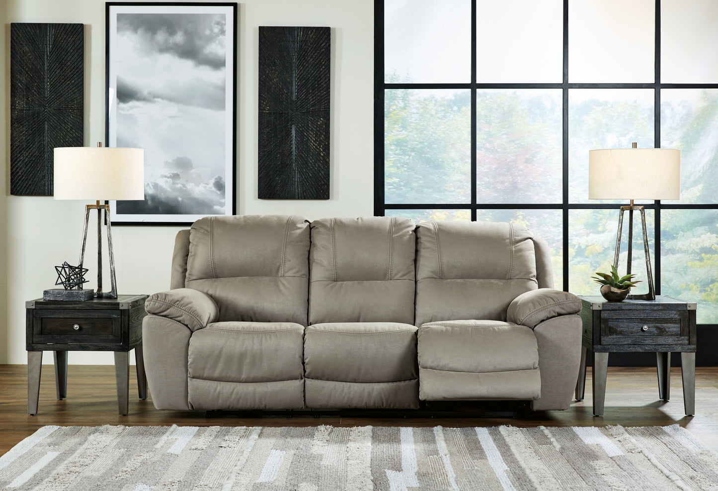 Auburndale Furniture Outlet - Ashley Furniture - Next-Gen Gaucho Living Room - Reclining Power Sofa / Putty - 5420387