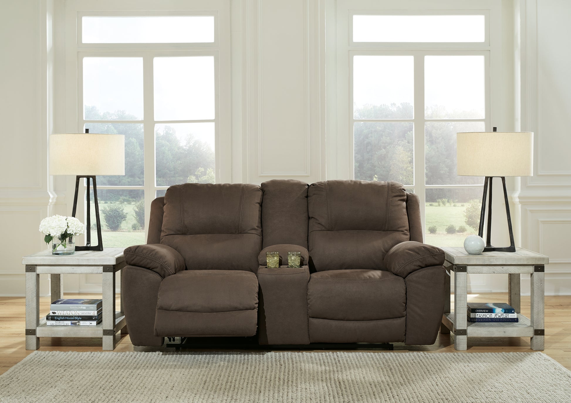 Auburndale Furniture Outlet - Ashley Furniture - Next-Gen Gaucho Living Room - DBL Rec Loveseat w/Console / Espresso - 5420494