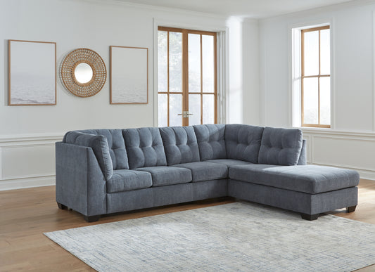 Auburndale Furniture Outlet - Ashley Furniture - Marleton Sectional - RAF 2-Piece Sectional with Chaise / Denim - 55303S1