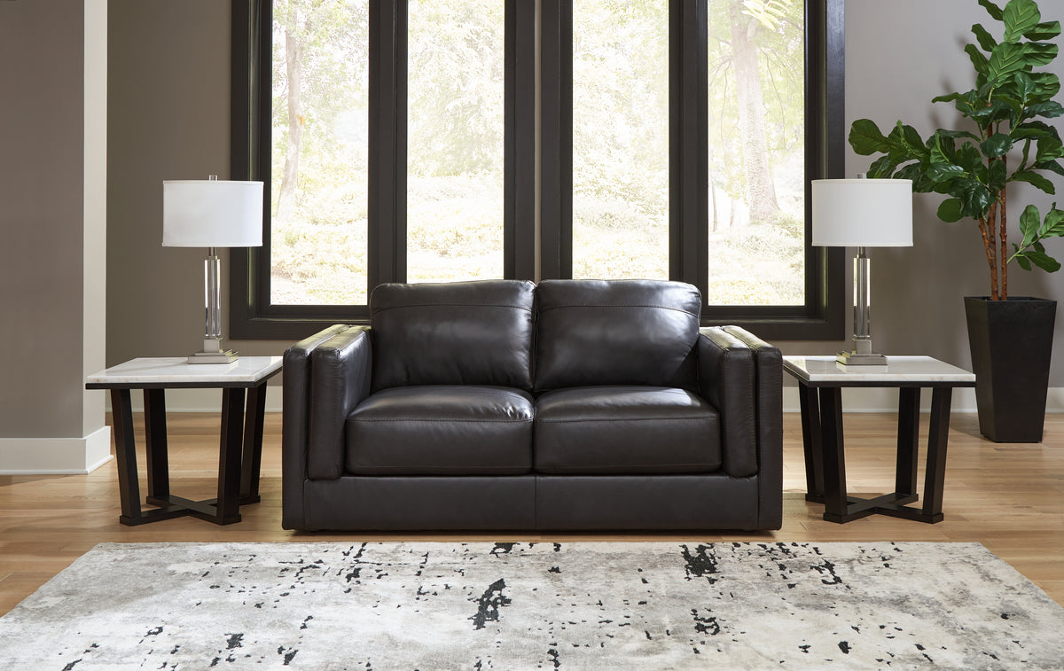 Auburndale Furniture Outlet - Ashley Furniture - Amiata Living Room - Loveseat / Onyx - 5740535