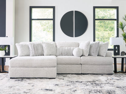 Auburndale Furniture Outlet - Ashley Furniture - Cuddle Plush Sectional - 3-Piece Sectional with Chaise / Arctic - PC59106S7