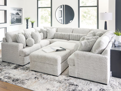 Auburndale Furniture Outlet - Ashley Furniture - Cuddle Plush Sectional - RAF 10-Piece Sectional / Arctic - PC59106S10