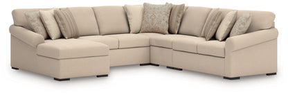 Auburndale Furniture Outlet - Ashley Furniture - LadyMae Sectional - RAF 5-Piece Sectional with Chaise / Twill - 59404S8