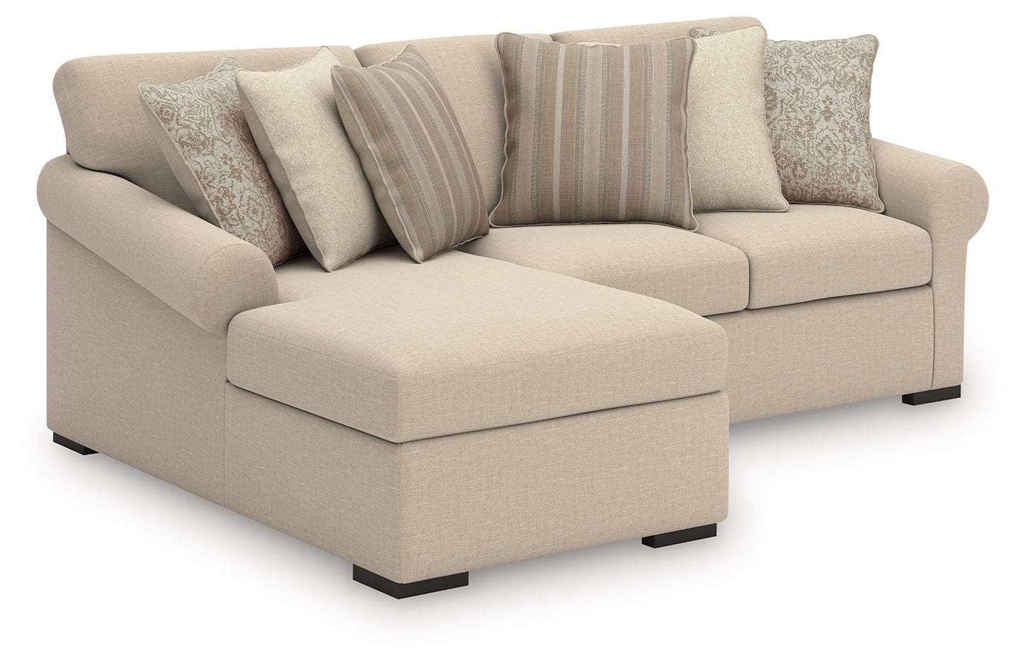 Auburndale Furniture Outlet - Ashley Furniture - LadyMae Sectional - RAF 5-Piece Sectional with Chaise / Twill - 59404S8
