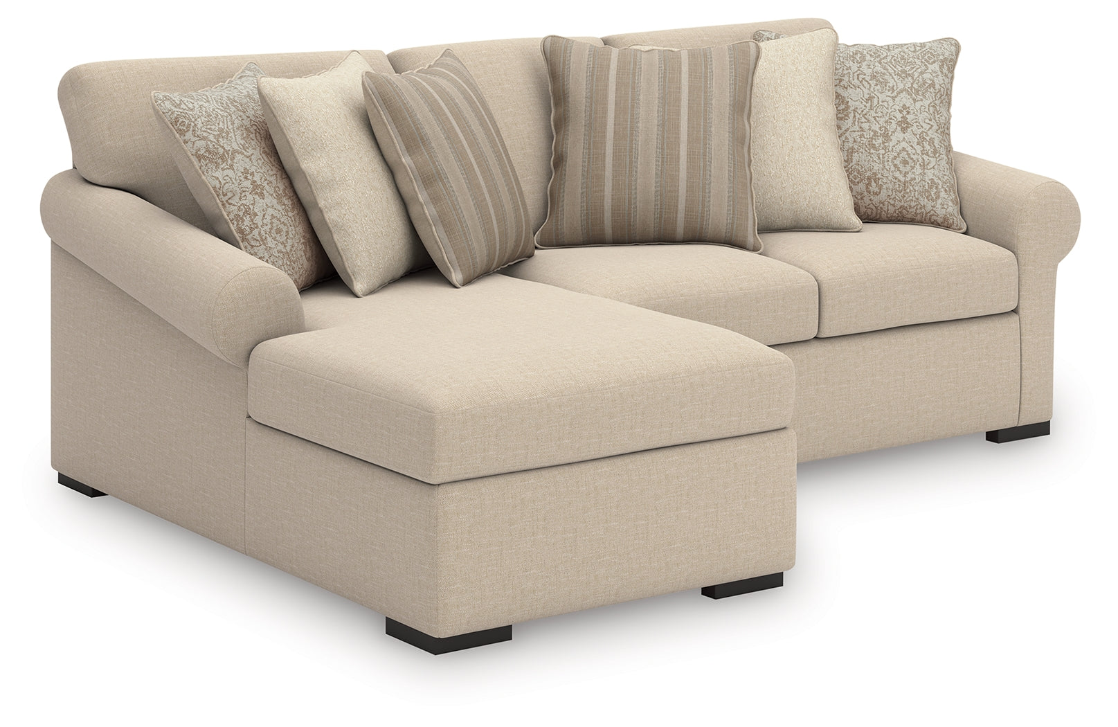 Auburndale Furniture Outlet - Ashley Furniture - LadyMae Sectional - RAF 5-Piece Sectional with Chaise / Twill - 59404S8