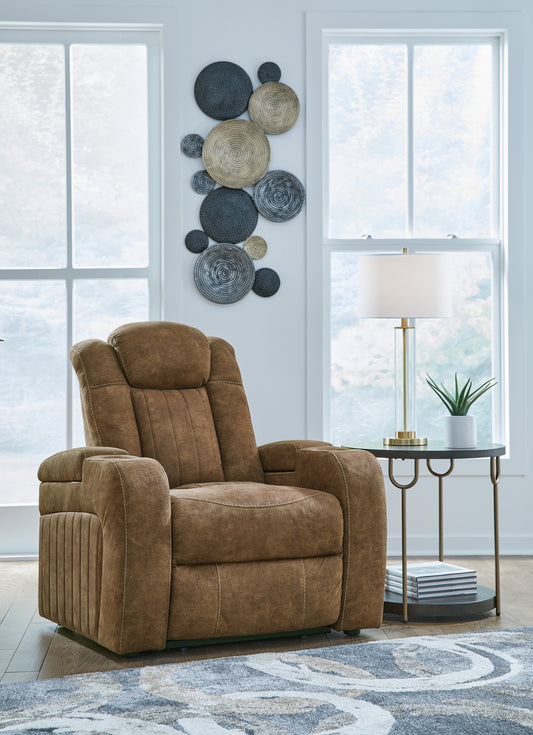 Auburndale Furniture Outlet - Ashley Furniture - Wolfridge Living Room - PWR Recliner/ADJ Headrest / Brindle - 6070313