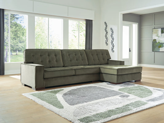 Auburndale Furniture Outlet - Ashley Furniture - Caspian-Town Sectional - LAF 2-Piece Sectional with Chaise / Olive - PC61702S2
