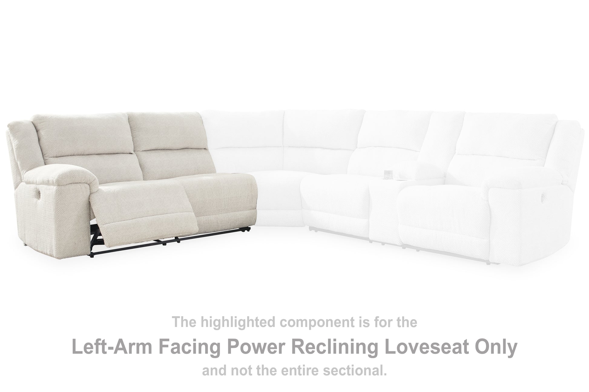 Auburndale Furniture Outlet - Ashley Furniture - Keensburg Sectional - LAF Reclining Power Loveseat / Linen - 6180763
