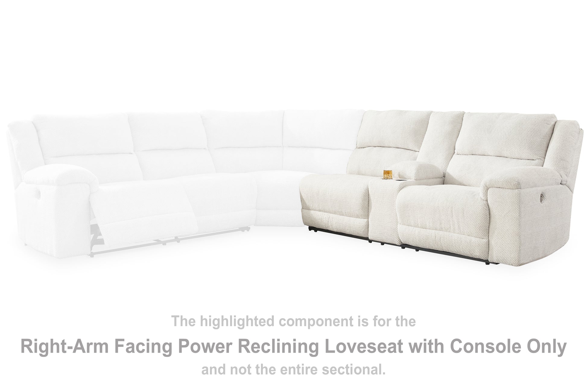 Auburndale Furniture Outlet - Ashley Furniture - Keensburg Sectional - RAF DBL REC PWR CON Loveseat / Linen - 6180790