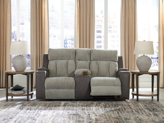 Auburndale Furniture Outlet - Ashley Furniture - WhipLash Living Room - PWR REC Loveseat/CON/ADJ HDRST / Sisal - PC6320418