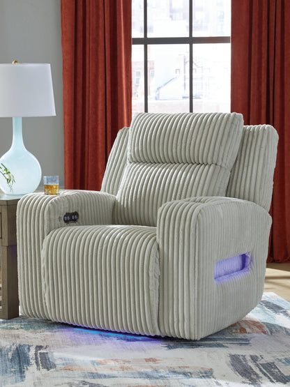 Auburndale Furniture Outlet - Ashley Furniture - Forest Lake Living Room - PWR Recliner/ADJ Headrest / Black - PC6420213
