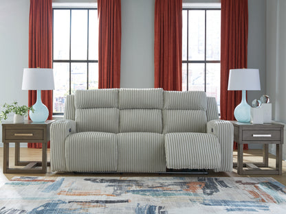 Auburndale Furniture Outlet - Ashley Furniture - Forest Lake Living Room - PWR REC Sofa with ADJ Headrest / Alloy - PC6420315