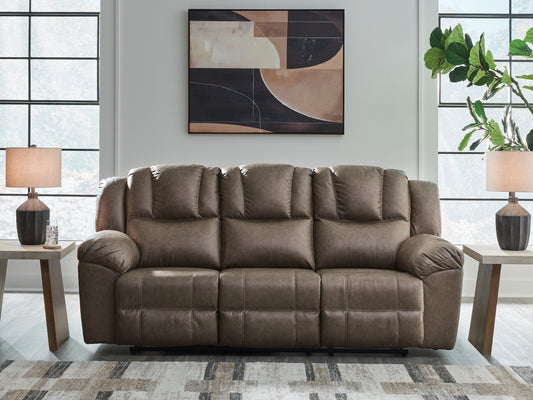 Auburndale Furniture Outlet - Ashley Furniture - Lowilla Living Room - Reclining Sofa / Driftwood - PC6450688