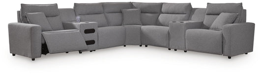Auburndale Furniture Outlet - Ashley Furniture - Modmax II 7-Piece Power Reclining Sectional with Audio Consoles - 7-Piece Power Reclining Sectional with Audio Consoles - 65906S48
