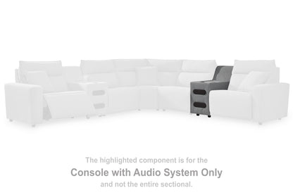 Auburndale Furniture Outlet - Ashley Furniture - ModMax II Sectional - Console with Audio System / Salt and Pepper - 6590660