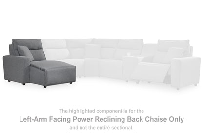 Auburndale Furniture Outlet - Ashley Furniture - ModMax II Sectional - LAF Press Back Power Chaise / Salt and Pepper - 6590679