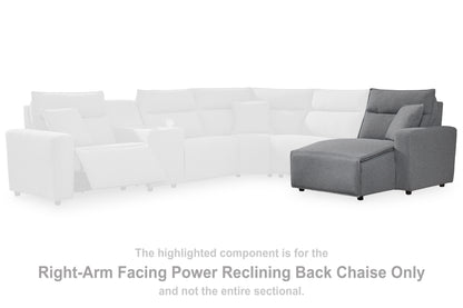 Auburndale Furniture Outlet - Ashley Furniture - ModMax II Sectional - RAF Press Back Power Chaise / Salt and Pepper - 6590697