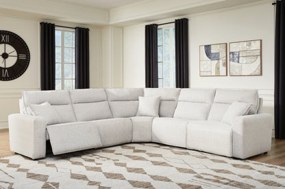 Auburndale Furniture Outlet - Ashley Furniture - ModMax II Sectional - 5-Piece Power Reclining Sectional / Stone - 65907S8