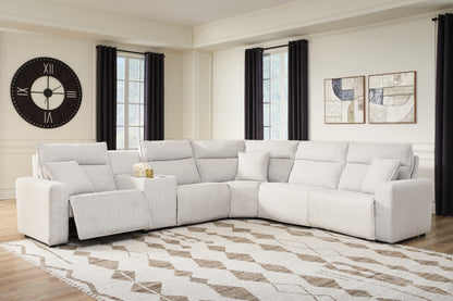 Auburndale Furniture Outlet - Ashley Furniture - ModMax II Sectional - 6-Piece Reclining Sectional with Console / Stone - 65907S36