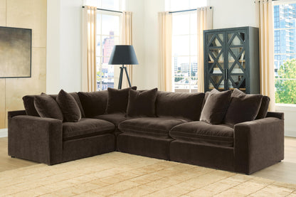 Auburndale Furniture Outlet - Ashley Furniture - Maxton Heights Sectional - RAF 4-Piece Sectional / Bittersweet - 67807S3